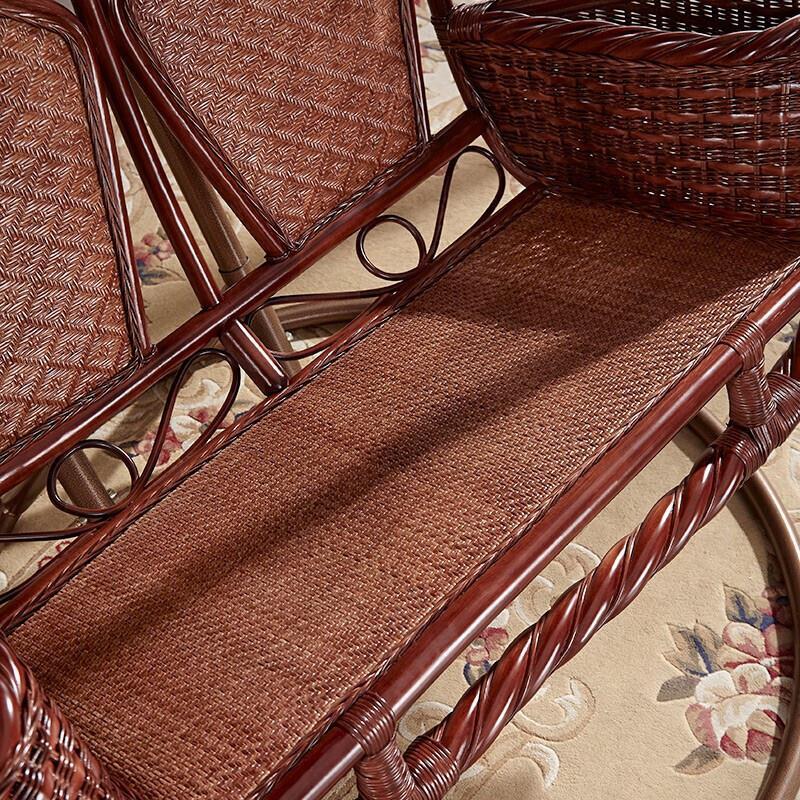 Hanging Basket Chair Double Rocking Chair Balcony Natural Rattan Bird's Nest Rocking Chair Indoor Leisure Chair Swing Chair Rattan Chair Furniture