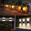 Solar Outdoor Lamp Garden Small Wall Lamp Landscape Decoration LED Lamp Courtyard Terrace Fence Atmosphere Up And Down Luminous Wall Lamp 4 Sets