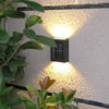 Солнечная уличная лампа, небольшой настенный светильник для сада, украшение ландшафта, светодиодная лампа, двор, терраса, забор, атмосфера вверх и вниз, светящийся настенный светильник, 4 комплекта