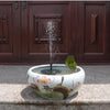 Солнечный фонтан, небольшой открытый двор, циркулирующий пруд, сад, ландшафтный дизайн, солнечный водяной насос, круглый плавающий фонтан