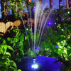 Солнечный фонтан Цветной светодиодный светильник Плавающий фонтан в виде листьев лотоса Энергосбережение Рокарий Украшение рыбного пруда Солнечный водяной насос Диаметр 18 мм