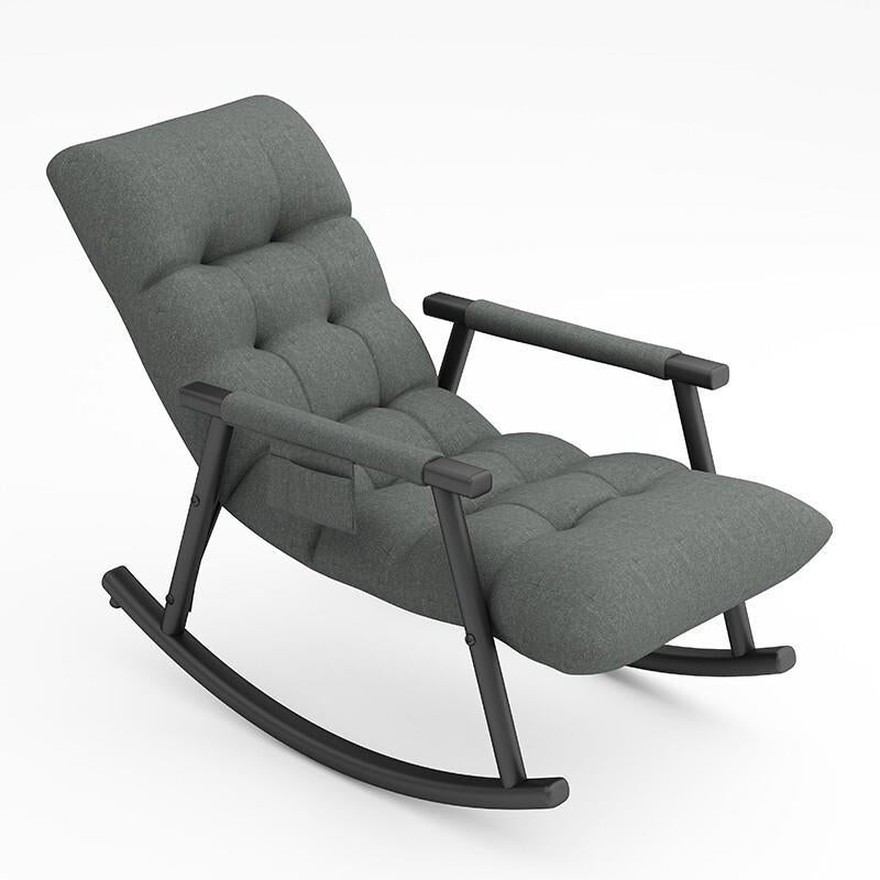 Nordic Lazy Sofa Rocking Chair Adult Nap Family Single Balcony Living Room Back Leisure Chair Reclining Chair Grey