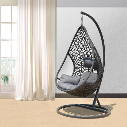 Подвесной стул, подвесной стул-корзина, домашние качели, кресло-качалка, ленивый семейный стул из ротанга, угольно-серый подшипник, 125 кг