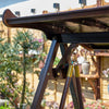 Качели Открытый двор Кресло-качалка из цельного дерева Вилла Терраса Подвесное кресло Антисептическое деревянное качели Двойное подвесное кресло-гамак без верха