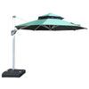 Outdoor Sunshade Sun Umbrella Large Umbrella Stall Folding Courtyard Umbrella 2.5m Square Send 100kg Base
