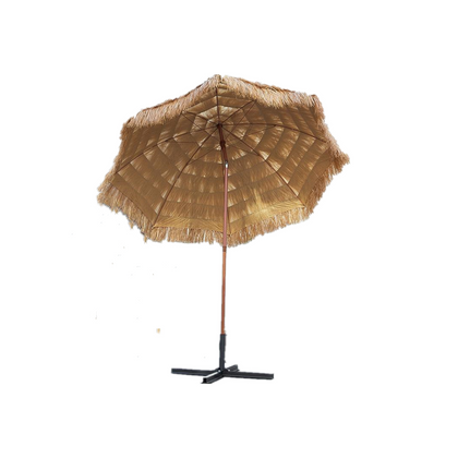 Зонт для улицы, большой складной зонт от солнца, пляжный зонт, зонт для живописной местности, соломенный зонт 2,4 м + железная рама, основание