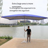 Sun Umbrella Super Large Outdoor Stall Square Folding Rain Proof Inclined Umbrella  Commercial Thickened 2.5x2 M Silver Tape 4 Bone