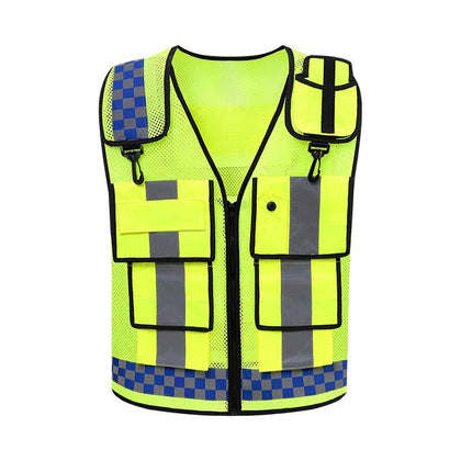 Желтый светоотражающий жилет, защитная одежда для езды на велосипеде, предупреждение водителя, патрульное пальто, дышащая флуоресцентная одежда, личная защита, флуоресцентная 