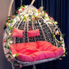 Подвесное кресло-качалка из ротанга с корзиной, двойное кресло-качалка для балкона, подвесное кресло-качалка «Ленивое птичье гнездо», двойное однополюсное кресло кофейного цвета