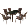 Комбинация уличного стола и стула для отдыха, двора, террасы, чайный столик из ротанга, квадратный стол 90 см + 4 улучшенных стула из ротанга