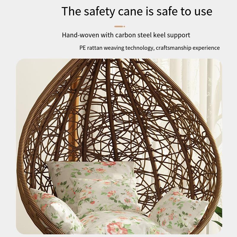 Hanging Basket Swing Outdoor Cane Chair Family Bedroom Leisure Lazy Indoor Balcony Hammock Cradle Chair Rocking Chair Single Armless (95 CM Wide)