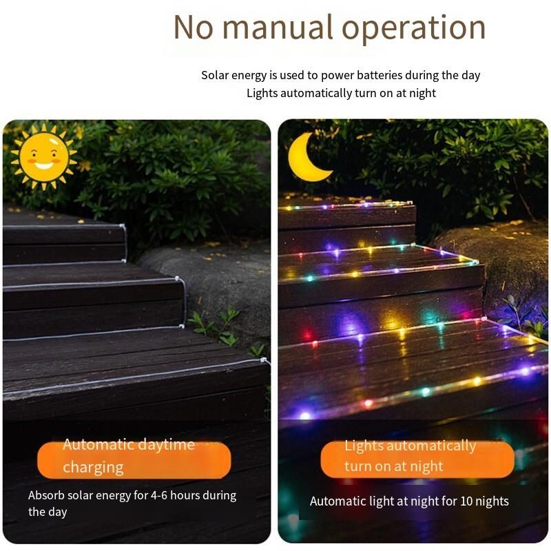 Solar LED Lamp String Outdoor Waterproof Star Lamp String Courtyard Decorative Lamp All Over The Sky Star Lamp With Super Bright Seven Color Lamp