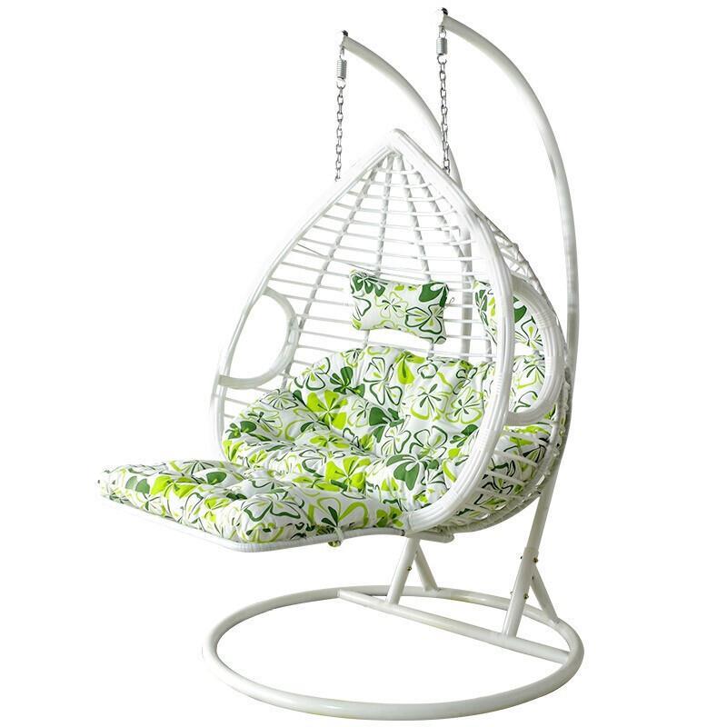 Double Household Hanging Basket Rattan Chair Indoor Swing Balcony Bassinet Chair Lazy Person Hanging Orchid Drop Chair Double Pole Coffee Color Thin