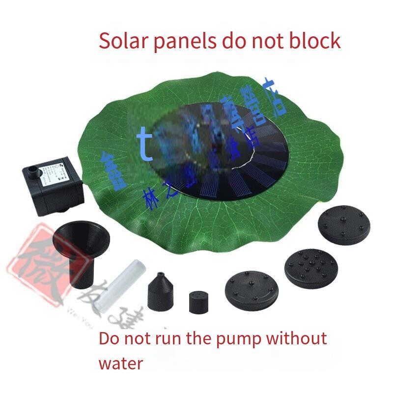 Solar Lotus Leaf Fountain Floating Pool Outdoor Pond Water Pump Small Garden Fountain 5 Kinds Of Nozzles Running Water Fish Pool Landscape 1.4w