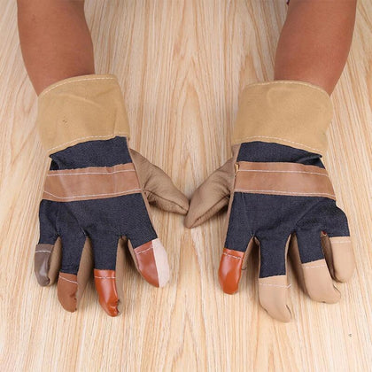 10 пар сварочных перчаток, утолщенные износостойкие короткие полукожаные защитные перчатки для переноски, парусиновые сварочные перчатки для охраны труда Xl 