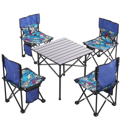 Открытый складной стол и набор стульев, двор, балкон, портативный стол для пикника, барбекю, кемпинга, набор из пяти предметов + сумка для хранения