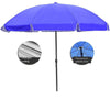 Large Outdoor Commercial Stall Umbrella Advertising Umbrella Folding Round Umbrella 2.1 M Blue + Thickened Silver Glue