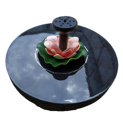 Solar Fountain Lotus Leaf Floating Pool Fountain Fish Pond Aerated Large Lotus Leaf Storage TV Color Lamp 1500 MAH Lithium Battery