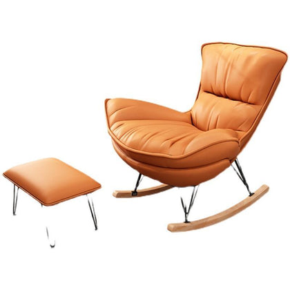 Nordic Net Red Кресло-качалка Ленивое кресло для отдыха с откидной спинкой Бытовое роскошное кресло-качалка Один диван-кресло Оранжевый + педаль