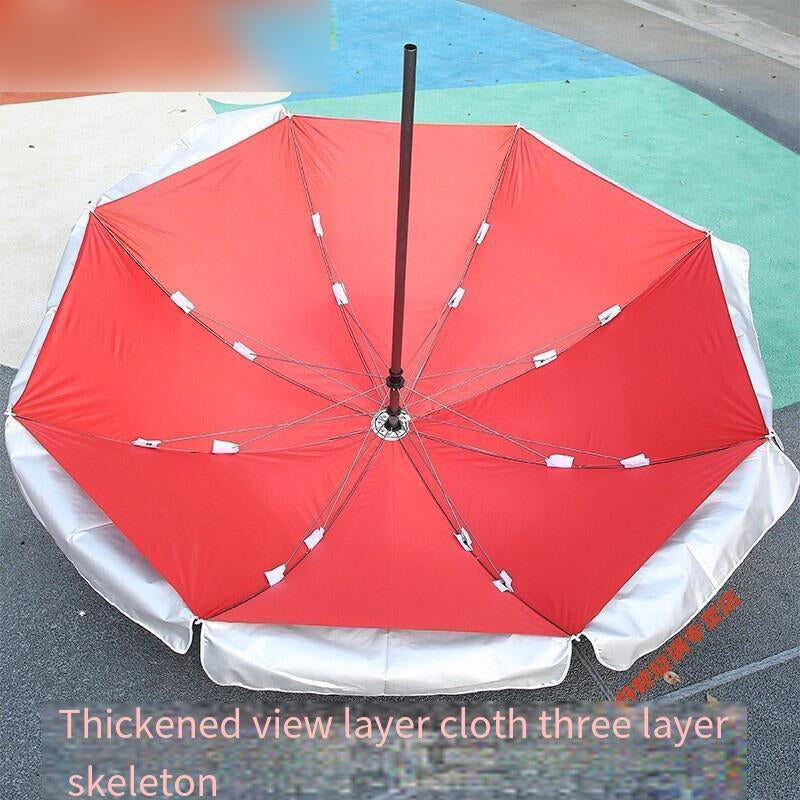 Outdoor Sunshade Umbrella Large Outdoor Commercial Stall Umbrella Advertising Umbrella 2 M Blue And White Three Layer Frame Without Base