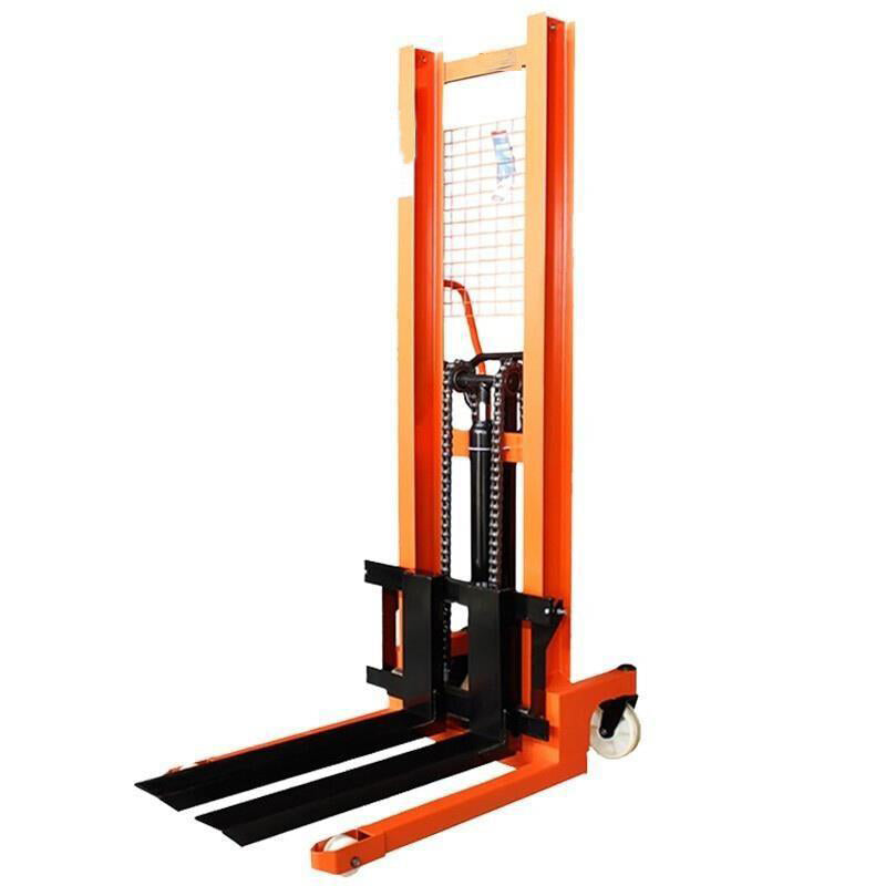 Manual Hydraulic Stacker Hydraulic Forklift 0.5t 500kg Rise 1.6m Hand Push Handling Lift  Pallet Lift Stacking