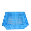 Обработка синей прямоугольной пластиковой коробки с пластиковой рамкой, устойчивой к падению и давлению, оборачиваемой коробки синего цвета