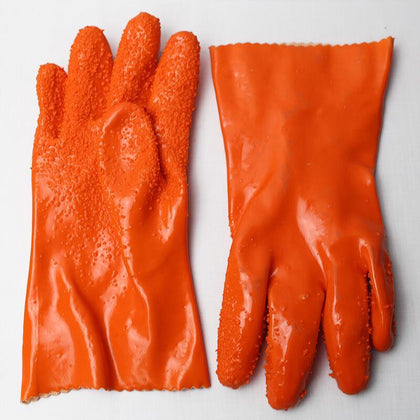 10 пар резиновых латексных перчаток для уничтожения рыбы. Охрана труда. Резиновые частицы. Противоскользящие. Износостойкие. Маслостойкие. Устойчивые к кислотам и щелочам. Оранжевый L. 