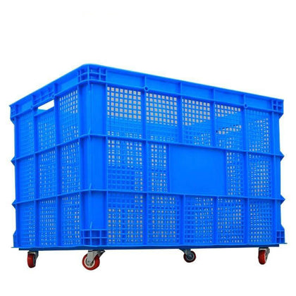 Утолщенная корзина для одежды с колесным перевернутым ящиком для хранения, логистика, большая пластиковая корзина для переворота, внешний диаметр 810*570*500 мм