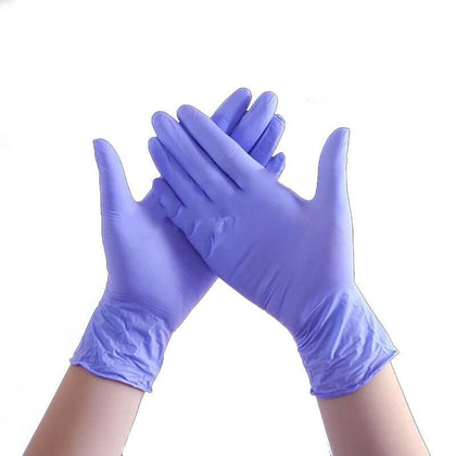 Утолщенные одноразовые перчатки из ПВХ, нитриловая резина, латекс, износостойкая белая резина, водонепроницаемая защита, осмотр, синий, фиолетовый 