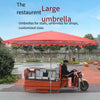 Зонт от солнца на открытом воздухе. Прочный большой квадратный зонт. Деловой зонт. Большой зонт от солнца на земле. 2,5x2,9, красный, серебряный клей (четыре кости).
