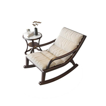 Легкая роскошная мебель, новое китайское кресло-качалка из массива дерева, кресло-качалка для взрослых, семьи, небольшой балкон, диван для отдыха, ленивый диван-качалка, дневной диван-качалка (светло-серый)