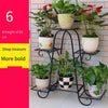 6 Pieces Iron Guardrail Flower Rack Wall Hanging Railing Orchid And Green Pineapple Rack Black [double-layer Flower Rack]