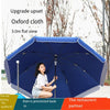 Umbrellas For Stalls Sun Umbrellas Ground Round Outdoor Commercial Big Business Folding Cversized 3.4M 3-layer Frame With Double-layer Black Tape Blue