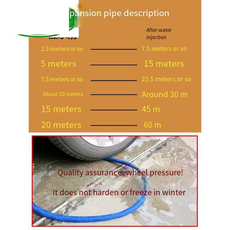 Household Latex High-pressure Garden Watering Flower Water Pipe Hose Explosion-proof Antifreeze Copper 15m Separate Water Pipe After Water Injection
