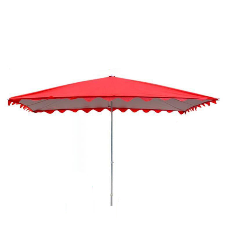 Outdoor Sunshade Umbrella Canopy Stall Large Rainproof Folding Large Square Sun Umbrella Thickened Inclined Shop Commercial Inclined Six Bones 4 × 2 Red