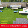 6 Pieces Simulation Green Plant False Turf Plastic Decorative Carpet Kindergarten Outdoor Fence Lawn Mat 1.5cm Green Bottom