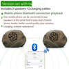 6 Packages Solar Bluetooth Speaker Garden Sound Outdoor Waterproof Remote Control Simulation Stone Cobblestone Lawn Speaker Set 2 Stereo (2 Sets Bluetooth)