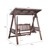 Swing Chair Outdoor Solid Wood Courtyard Rocking Hanging Basket Balcony Anti-corrosion Wood Double Hammock With Ceiling Luxury