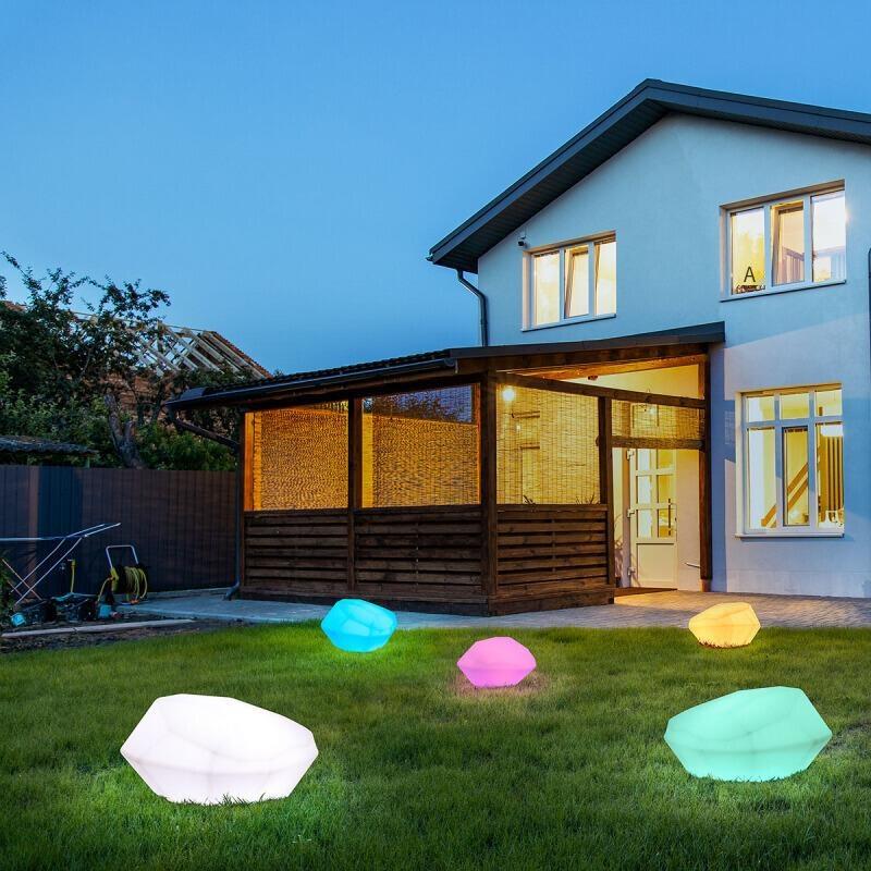 28 * 22 * 14 LED Simulation Stone Lamp Outdoor Waterproof Lawn Lighting Courtyard Pebble Lamp Solar Garden Villa Landscape Lamp Colorful Charging