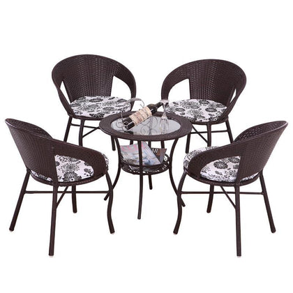 Темно-кофейный цвет, комплект из трех/пяти предметов, балконный стол, стул для гостиной, для отдыха на открытом воздухе, двор, чайный столик, комбинированный стул, уличный стул ручной работы