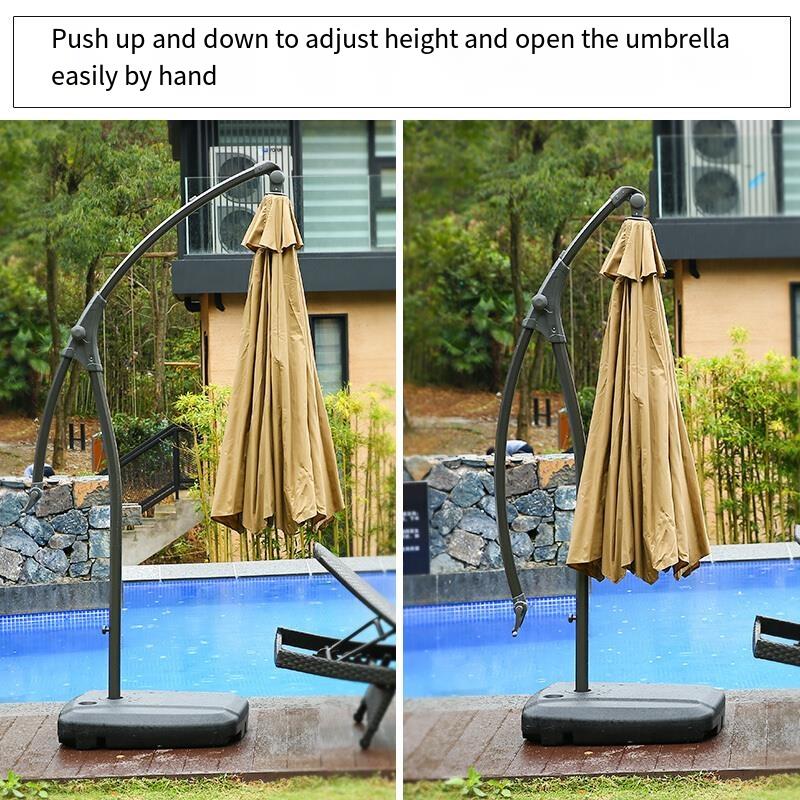 Outdoor Sunshade Courtyard Umbrella Sunshade Security Guard Box Umbrella Sunshade Leisure Roman Umbrella 3m Round Hand Push Umbrella
