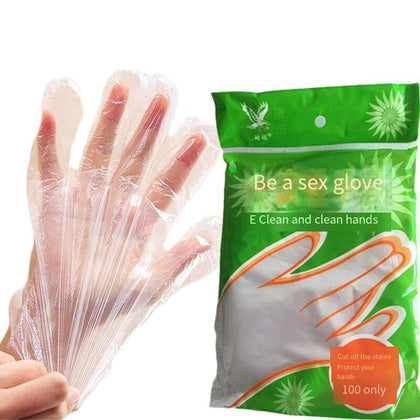 50 Packages Disposable Thickened Environment-Friendly PE Plastic Gloves Kitchen Dining Cleaning Beauty Appliances 100 / Package