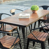 Комбинированный стол и стул для улицы, кафе, балкон, сад, пластиковый деревянный стол и стул, защита от коррозии и солнца, один стол и шесть стульев