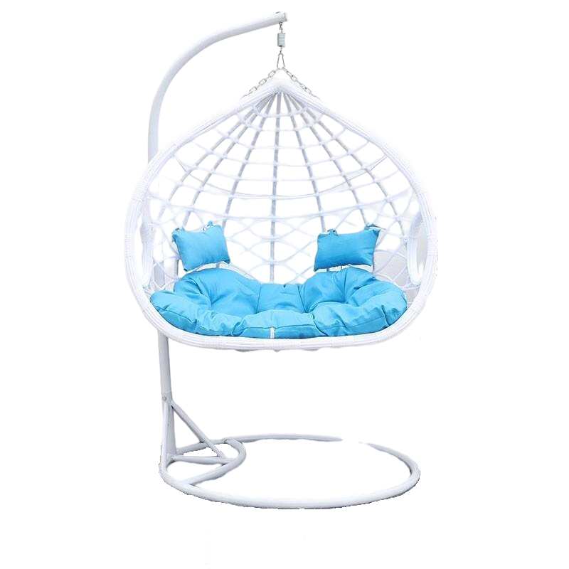 Double (Brown Color Light Cushion) Swing Rattan Chair Indoor Hanging Chair Garden Double Rocking Chair Balcony Hanging Basket Dormitory Bird's Nest Outdoor Balcony Chair Dormitory Indoor Hanging Basket