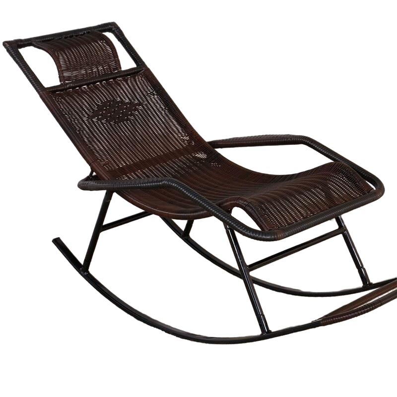 Dark Brown Thickened Style Rocking Chair Outdoor Courtyard Balcony Living Room Modern Simple Lazy Chair Leisure Chair Study Leisure Lunch Break Reclining Chair Elderly Rocking Chair