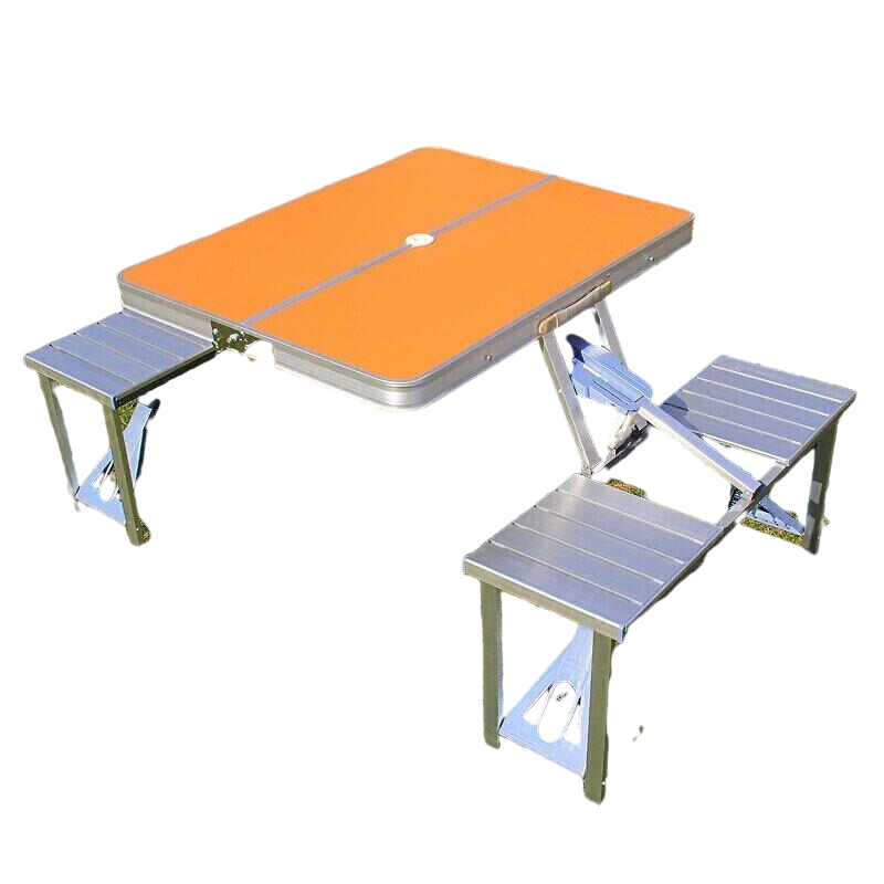 Orange Table And Chair + 2.4m Pure Orange Umbrella + Umbrella Seat Outdoor Folding Table And Chair Set Folding Exhibition Table Promotion Insurance Table Thickened Aluminum Alloy Portable Stall Table Publicity Table Umbrella Set
