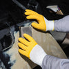 12 пар нитриловых желтых защитных перчаток свободного размера из полиуретана, латексные перчатки против морщин, строительные защитные перчатки