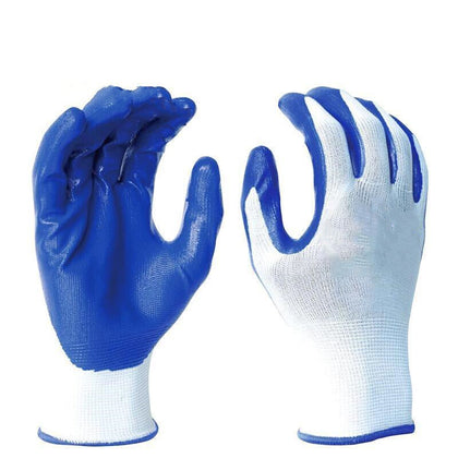 6*12 пар нитриловых синих защитных перчаток свободного размера, перчатки с резиновым покрытием, перчатки с ручным покрытием, строительные защитные перчатки