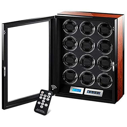 CHIYODA Watch Winder For 12 Watches, Automatic Watch Box With Quiet Mabuchi Motor & LCD Touch Screen & Remote Control
