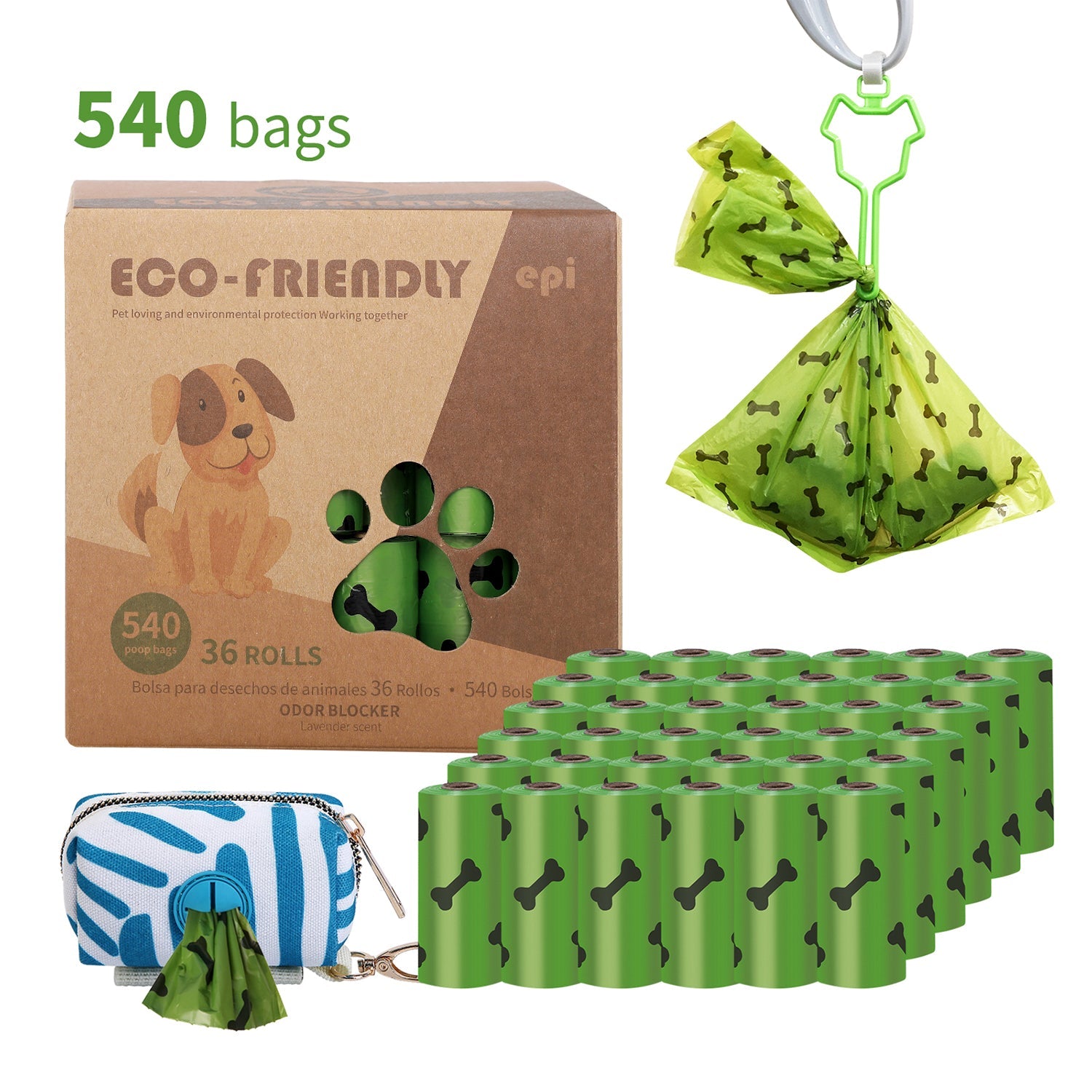 Dog Poop Bags Biodegradable Pets Waste Bag with Dispenser and Leash Clip for Dog Extra Thick 100% Leak Proof Bag 9